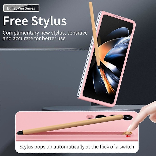 Skal för Samsung Galaxy Z Fold4 5G med Stylus Pen Gummibelagd PC Vikbart Telefonskydd Multicolor Style F