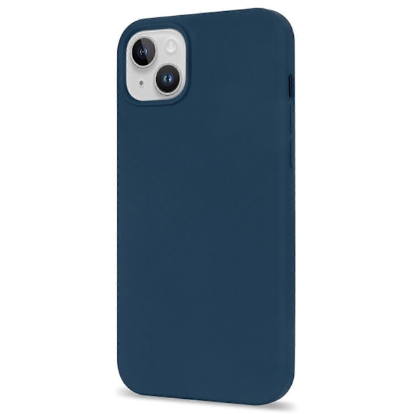 För iPhone 14 Plus Silkeslen Mjuk Touch Flytande Silikon Skal Fiberfoder Fallskydd Mobilskal Multicolor Style B