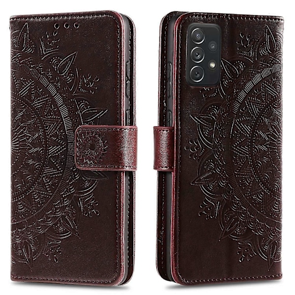 Præget Mandala Blomst Pung Læder Etui med Rem til Samsung Galaxy A52 4G/5G/A52s 5G Multicolor Style H