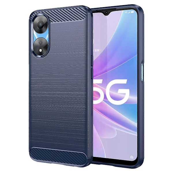 TPU Cover til Oppo A78 5G/A58 5G/A58x 5G, Børstet Kulfibertekstur Mobiltelefon Cover Multicolor Style C