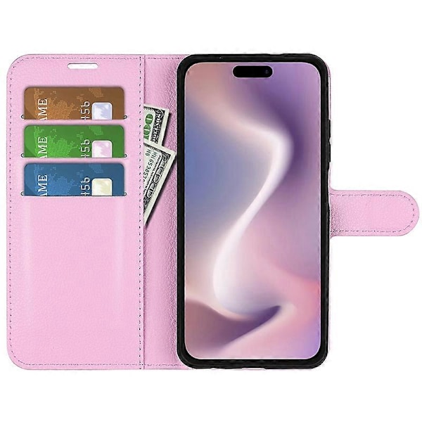 Lommebokdeksel i litchi-tekstur for iPhone 16 Pro Max Multicolor Style B