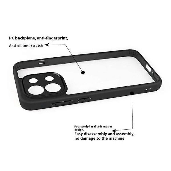 Stöttåligt skal för Xiaomi 13T PC+TPU Transparent Baksida