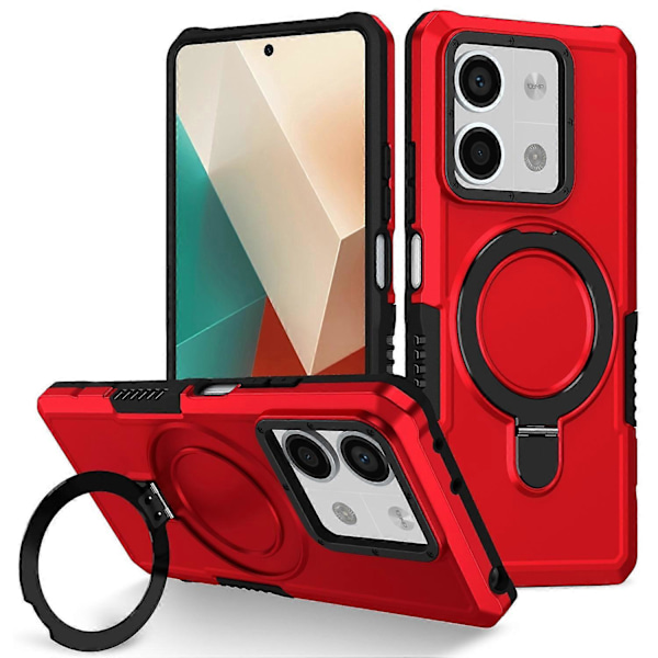 Skal med ringhållare och stativ i TPU+PC för Xiaomi Redmi Note 13 5G Multicolor Style F