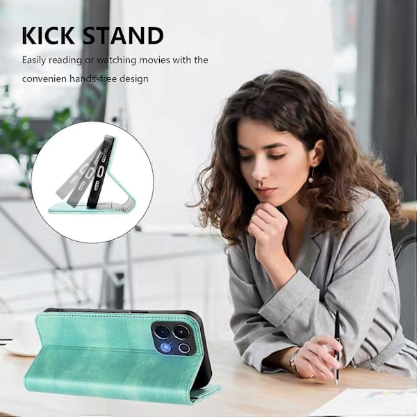 Plånboksfodral för Oppo K13 5G Retro Textur RFID-blockerande Läder Telefonskal Multicolor Mint Green