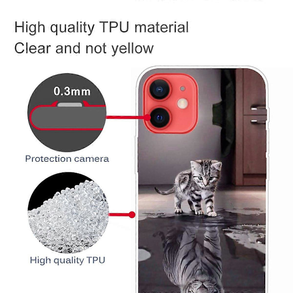 Mjukt Flexibelt TPU Stötsäkert Skal Sött Mönstertryck Telefonskal för iPhone 13 6.1 tum Multicolor Style B