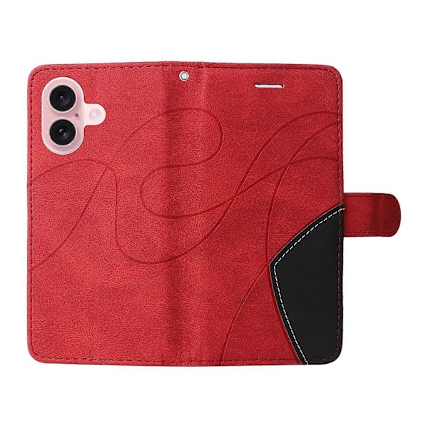 KT Leather Series-1 iPhone 16 -kotelo, värillinen lompakko PU-nahkainen puhelinkotelo Multicolor Style D