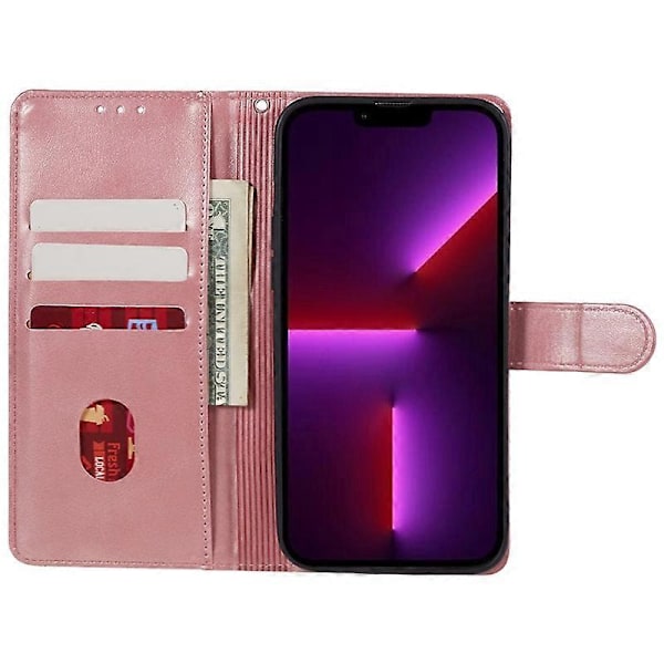 iPhone 13 Pro Max -puhelimen vasikannahkajäljitelmästä valmistettu PU-nahkainen suojakotelo, jossa on lompakko ja jalusta Multicolor Style A