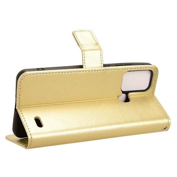 För Zte Blade A53 Pro Case Läder Cover Med Plånboksställ Gold