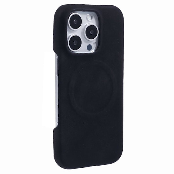 Skal för iPhone 16 Pro Max Kompatibelt med MagSafe, Hudvänligt Läder + PC Baksida - Grå Multicolor Black