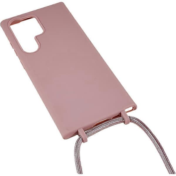 Støtsikkert TPU-deksel til Samsung Galaxy S24 Ultra med lang stropp Multicolor Deep Pink