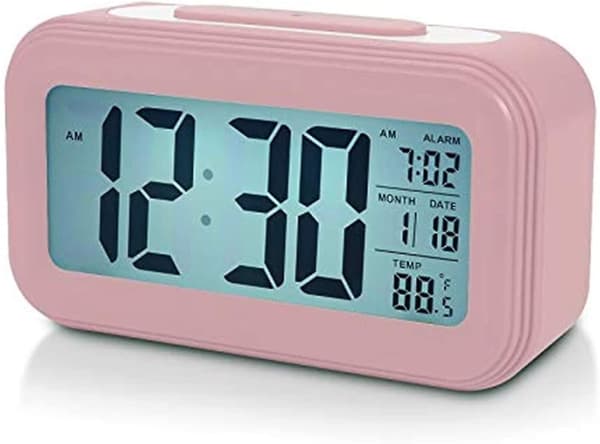 Batteri Digital Väckarklocka För Sovrum, Lcd Display Säng Väckarklocka Med Snooze