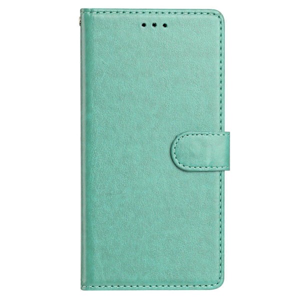 Samsung Galaxy A05 4G Nahkainen Puhelinkotelo Lompakko Jalustalla ja Kätevällä Hihnalla- Multicolor Green