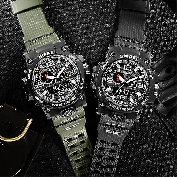 Smael 1545 LED Dual Display Herre Sportsur Elektronisk Quartz 5