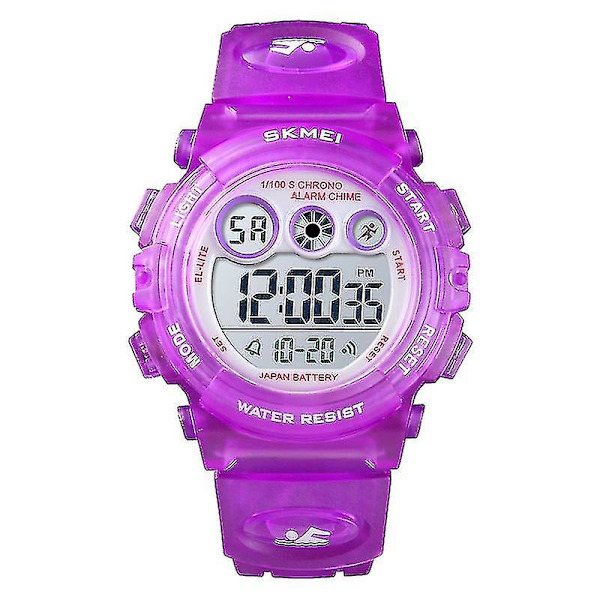 Skmei 1451 LED Digitalt Elektronisk Børneur Transparent Purple