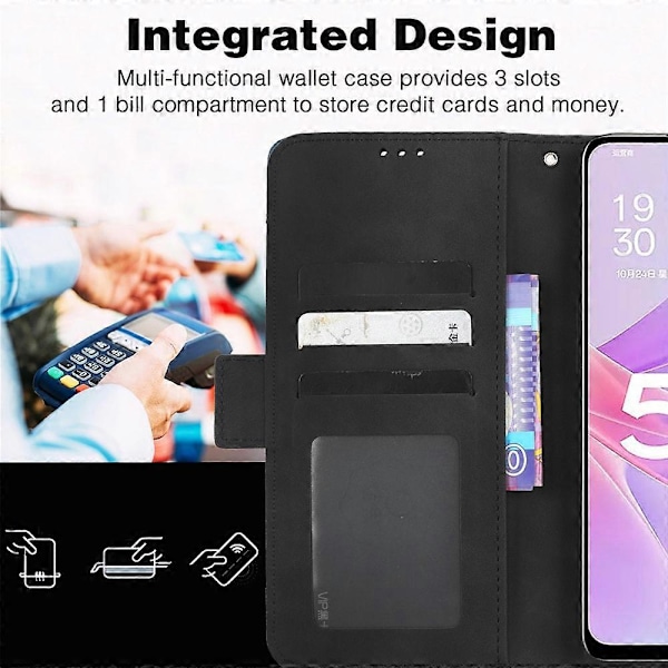 Motorola Moto G73 5G Monipaikkainen Korttipaikka PU Nahka Jalustakansi Puhelinlompakkokotelo Multicolor Style B