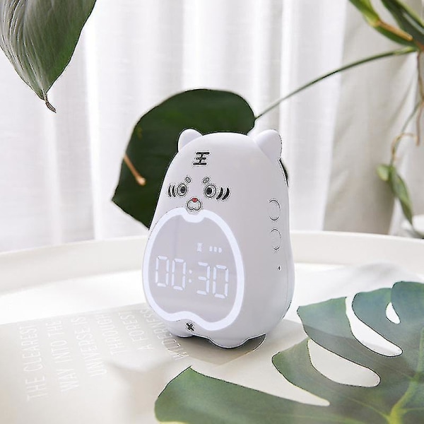Pipihu Lærings Vækkeur Sengelampe Studerende Læring Natlampe Nedtælling Snooze Soveværelse Ur white