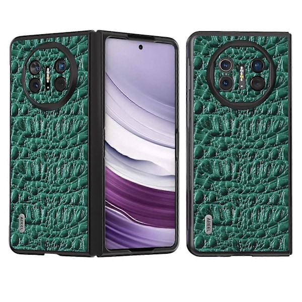 Til Huawei Mate X5 Etui Tekstur Ægte Koskindslæder+PC Telefoncover Multicolor Style B