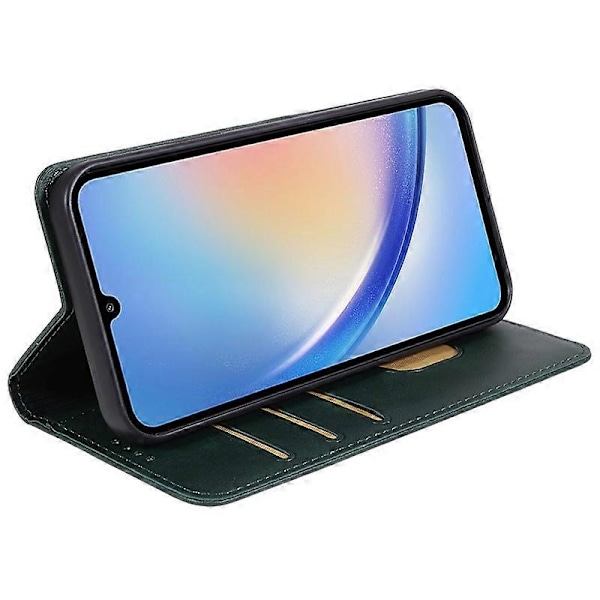 Til Samsung Galaxy A15 5G Etui Kalvetekstur Stand Wallet PU Læder Telefon Cover Multicolor Style A
