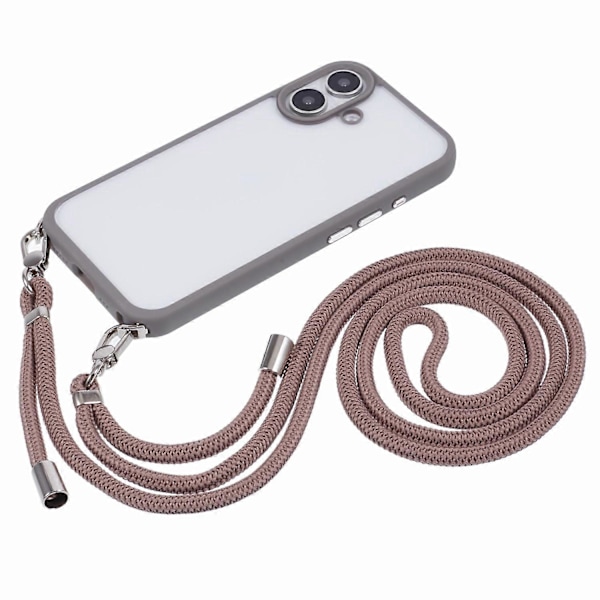 Skal till iPhone 16 TPU+PC Kristallklart Baksidesskydd med Snodd Multicolor Style A