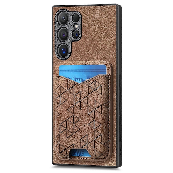 Til Samsung Galaxy S24 Ultra Etui Præget Mønster Kortholder Støtteben Læder Bagcover Multicolor Style F