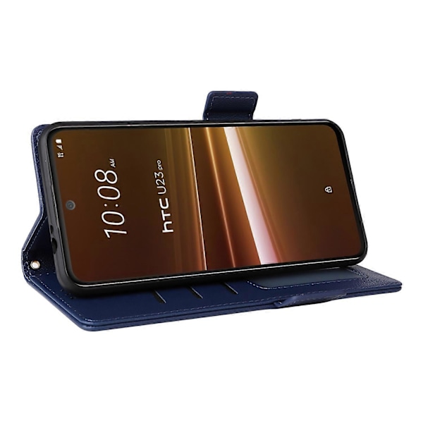 Telefoncover til HTC U23/U23 Pro 5G Litchi Tekstur Wallet Stand PU Læder Cover - Grå Multicolor Dark Blue