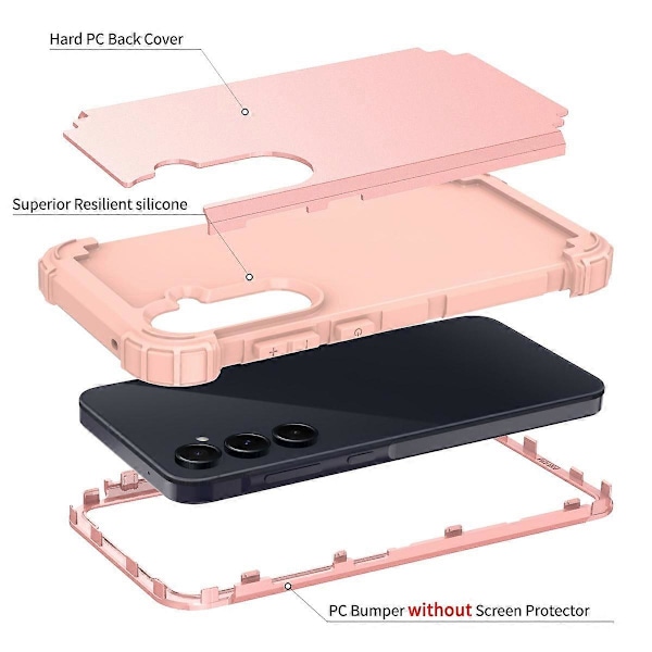 L-Style Samsung Galaxy A55 5G -kotelo, naarmuuntumaton PC+TPU-puhelinkuori Multicolor Style C