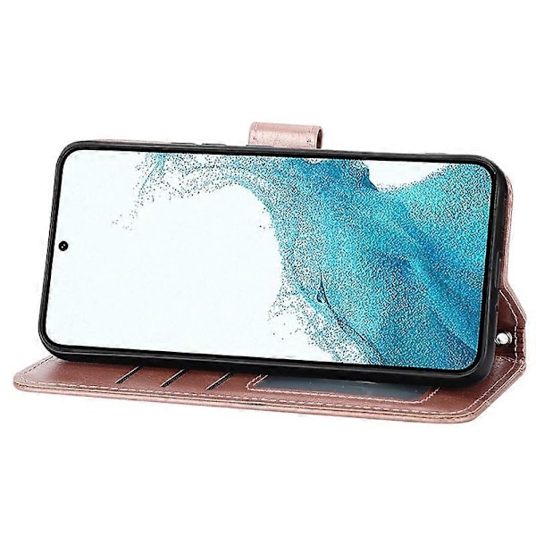 Til Samsung Galaxy S23 FE Etui Lynlås Pung PU Læder Støtteben Mobiltelefon Cover med 2 Stropper Multicolor Style D