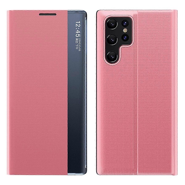 Samsung Galaxy S24 Ultra -kotelo PC+PU-nahkainen katseluikkunallinen läppäteline puhelinkotelo Multicolor Style E