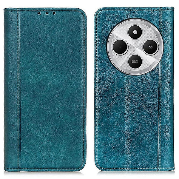 Til Xiaomi Poco C75 4G/Redmi 14R 5G/14C 4G Stand Case Split Læder Wallet Telefon Cover Multicolor Green