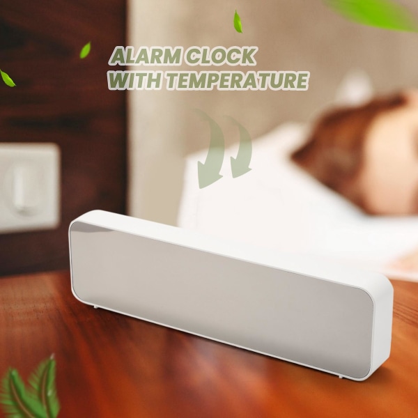 Mode Vardagsrum Digital Display Led Digital Kalenderklocka Lysande Tyst Elektronisk Alarm Clo white