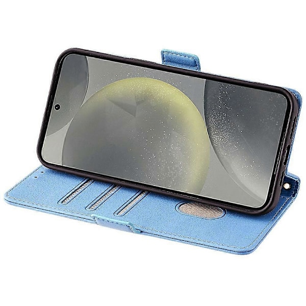 Læder Wallet Case med RFID-blokering og stativfunktion samt håndrem til Samsung Galaxy S25 Multicolor Style B