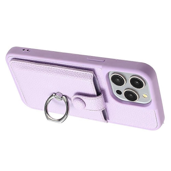iPhone 15 Pro -kotelo, korttipaikat, nahkainen takakansi ja rengaspidike Multicolor Style F