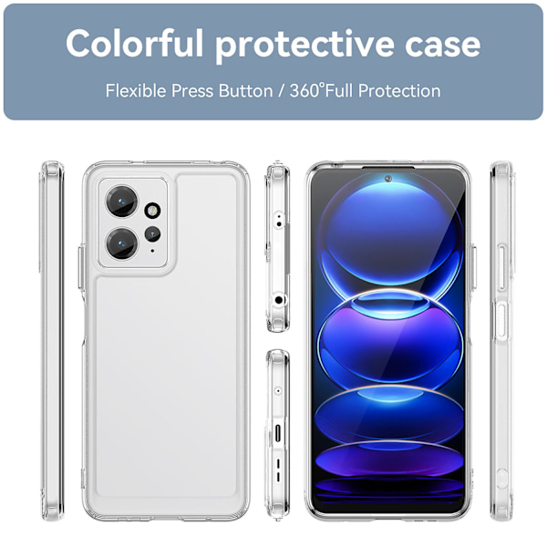 Anti-dropp phone case för Xiaomi Redmi Note 12 4g mjukt Tpu cover Transparent