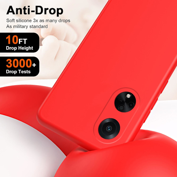 För Oppo A98 5g case Gummibelagt 2,2 mm Soft Liner Tpu cover Red