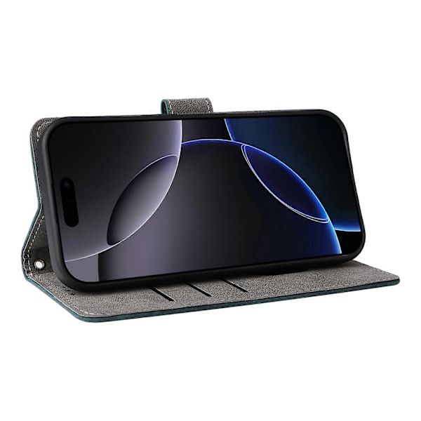 Til iPhone 16 Pro Wallet Case RFID-blokering PU Læder Cover Stativ Visning Multicolor Style C