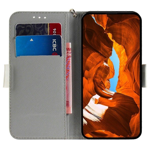 Til Samsung Galaxy S25 Edge Etui Mønstertryk Læder Wallet Telefon Cover med Håndledsrem Multicolor Pug