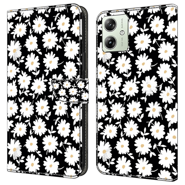 Plånbok Phone case För Motorola Moto G54 5g Case 3d Mönsterutskrift Läder Flip Cover Floral