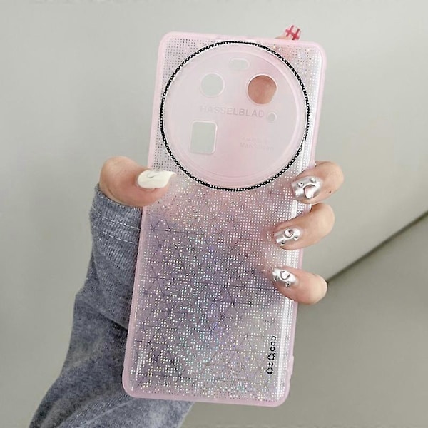 Q.COO TPU-skal med glitter för Oppo Find X6, skyddande mobilskal Multicolor Style C