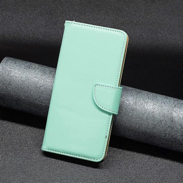 Flip Stand-etui til iPhone 15 med pung i PU-læder og rem Multicolor Style E