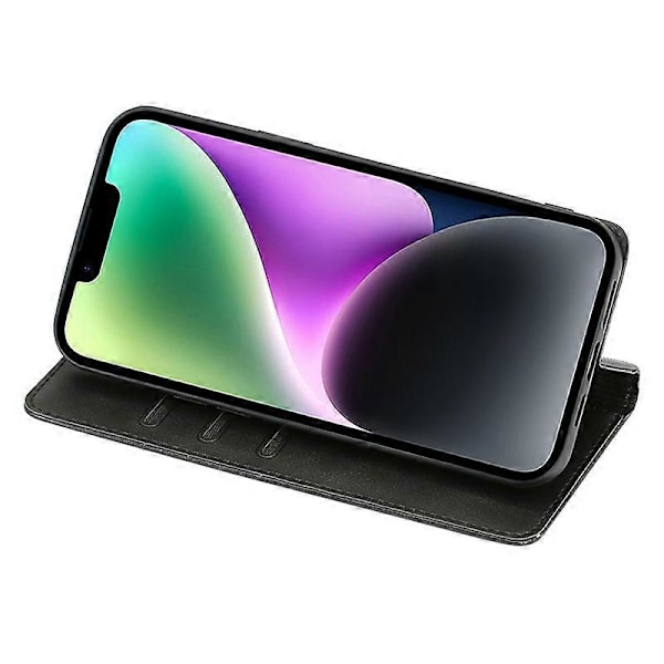 Läderfodral för iPhone 15 Pro Max Kalvtextur Plånboksställ Stöttåligt Telefonskal Multicolor Style E