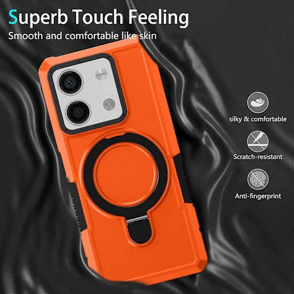 Skal med ringhållare och stativ i TPU+PC för Xiaomi Redmi Note 13 5G Multicolor Style C