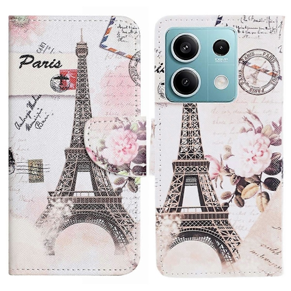 Telefoncover til Xiaomi Redmi Note 13 5G PU Læder Krydset Tekstur Wallet Cover Multicolor Tower