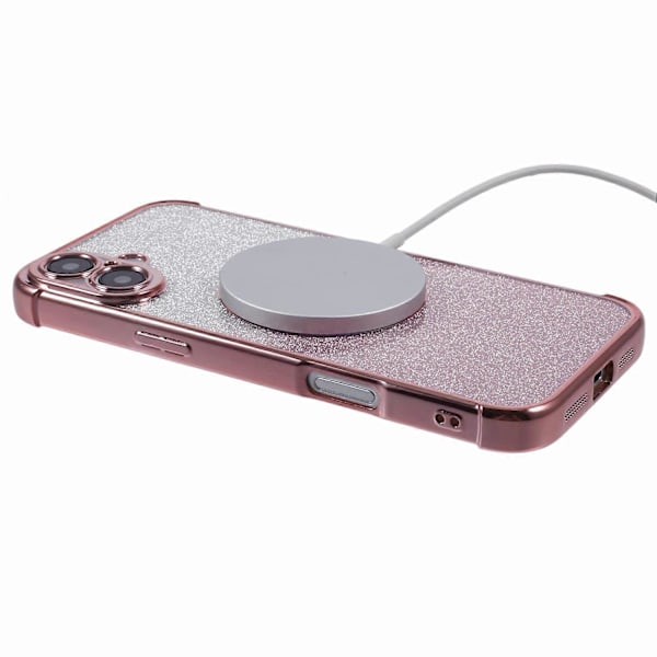 iPhone 16 Plus -kotelo, yhteensopiva MagSafe-sähköpinnoituksen kanssa TPU Gradient Glitter -puhelinkuori Multicolor Style F