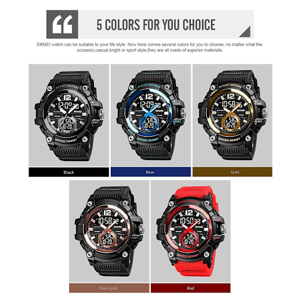 Skmei 1725 Led Digital Display Ljusande elektronisk watch Rose Gold