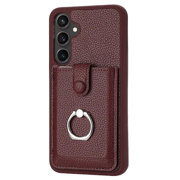 Samsung Galaxy A55 5G -kotelo, korttipaikat, nahkainen takakansi ja rengaspidike Multicolor Style D