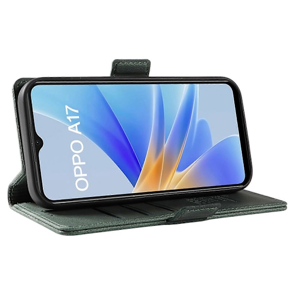 YIKATU YK-005 Oppo A17 4G PU-nahkainen, ihoa myötäilevä puhelinkotelo lompakolla, jalustalla ja iskunkestävällä suojalla Multicolor Style D