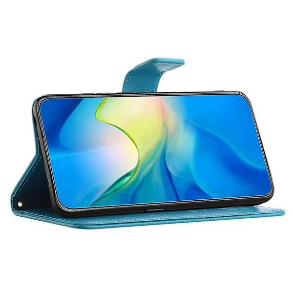 Til Motorola Moto G54 5G Etui Sommerfugl Blomst Præget PU Læder Pung Telefon Cover