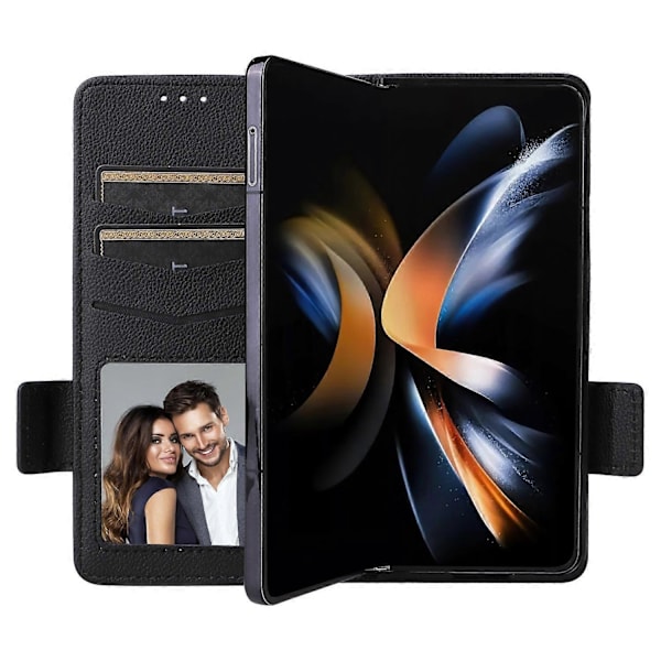 Plånboksfodral för Samsung Galaxy Z Fold5 5G TPU+Läder Flipfodral med Rem