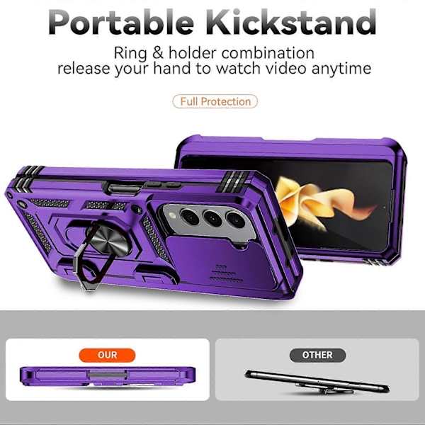 Skal för Samsung Galaxy Z Fold5 5G PC+TPU Anti-fall Skal med Ringstativ Multicolor Style G