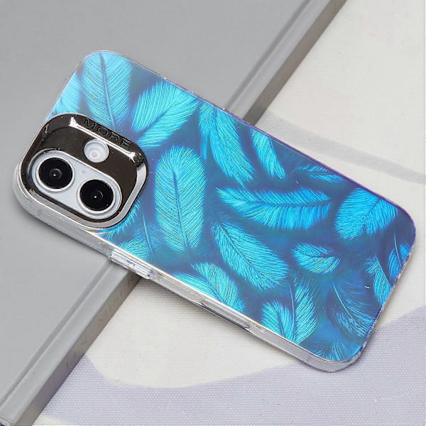iPhone 16 Plus -kuori Silikoni+PC IMD Lasertekstuuri Matta Puhelinkuori - AK6 Multicolor AK1